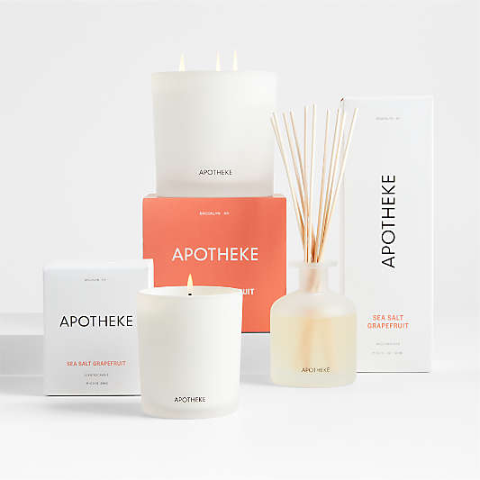 Apotheke Sea Salt Grapefruit Scented Candles and Diffuser