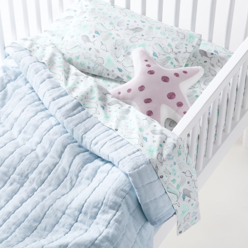 Stay Cool Sea Organic Cotton Toddler Sheet Set - image 1 of 2