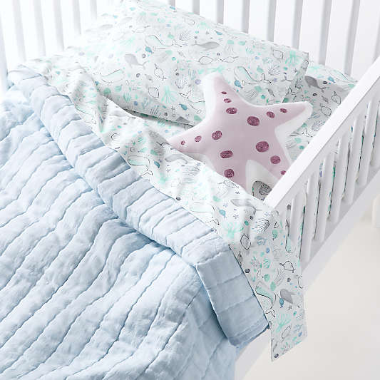 Stay Cool Sea 100% Organic Cotton Toddler Sheet Set
