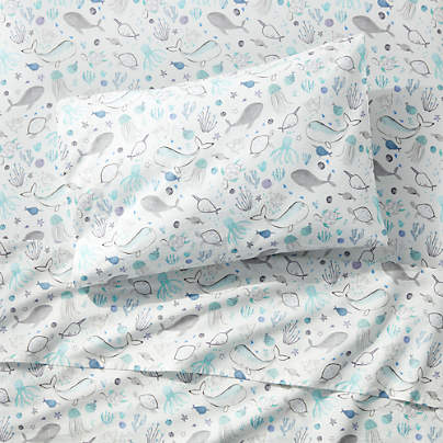 Stay Cool Sea Organic Cotton Toddler Sheet Set