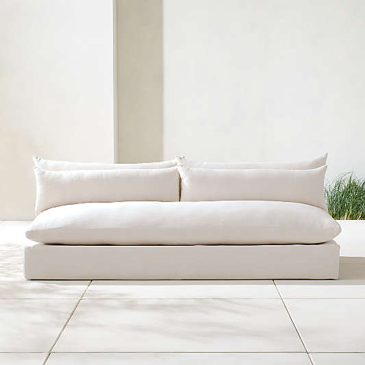 Seascape 84" Upholstered Outdoor Sofa with Throw Pillows