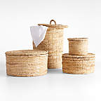 View Seaton Medium Round Woven Storage Basket with Lid - image 4 of 4