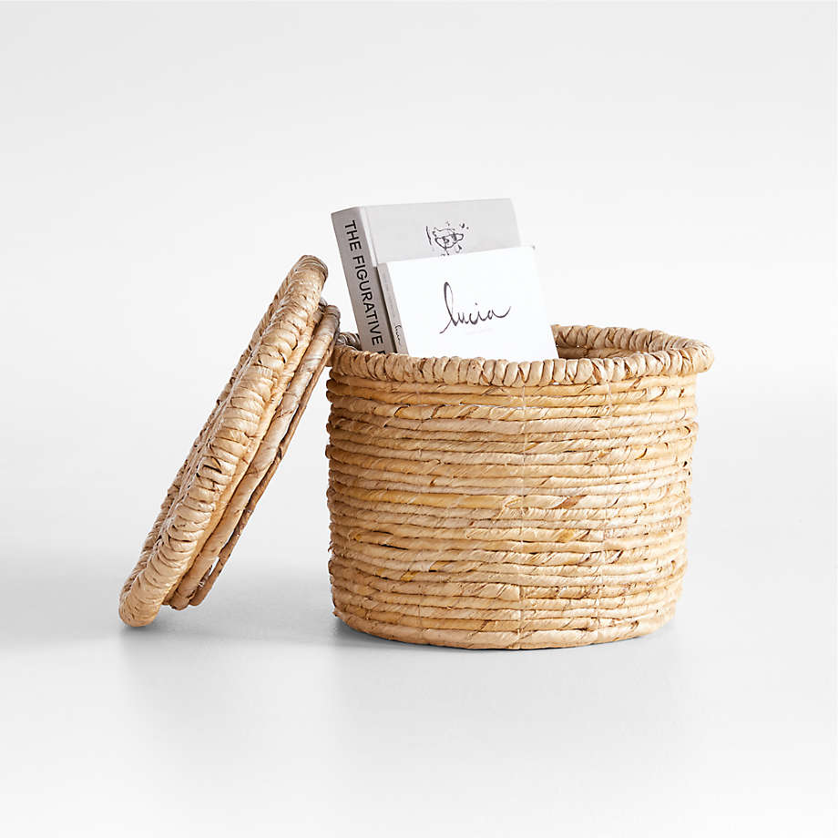 Seaton Small Round Woven Storage Basket with Lid + Reviews