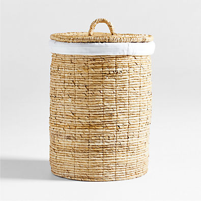 View Seaton Round Woven Hamper with Liner details