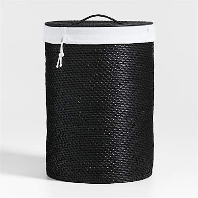 Sedona Black Hamper with Laundry Bag Liner