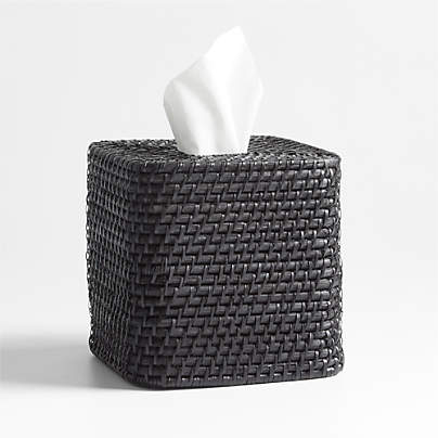 Sedona Black Square Tissue Box Cover