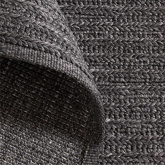 Sedona Performance Hand-Knotted Charcoal Grey Indoor/Outdoor Rug Swatch 12"x18"