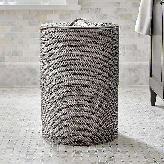 Sedona Grey Hamper with Laundry Bag Liner