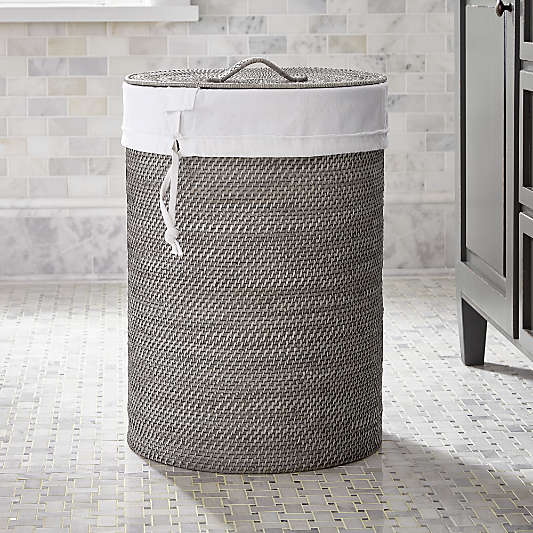 Sedona Grey Hamper with Laundry Bag Liner