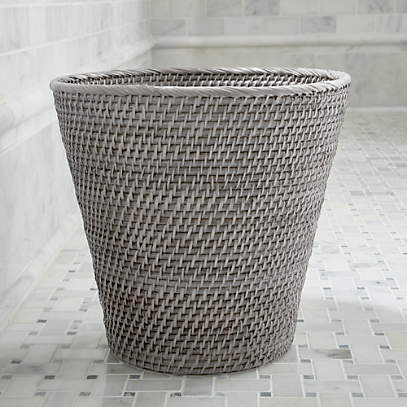 Sedona Grey Bathroom Trash Can, Bathroom Waste Basket With Lid
