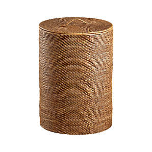 Round Metal Wire Laundry Hamper with Removeable Liner, Brown