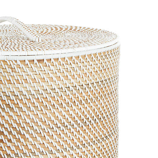 Sedona White Hamper with Laundry Bag Liner