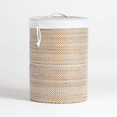 Sedona White Hamper with Laundry Bag Liner