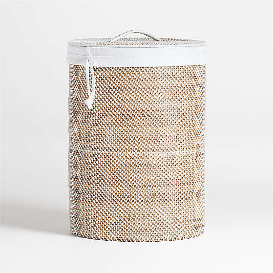 Sedona White Hamper with Laundry Bag Liner