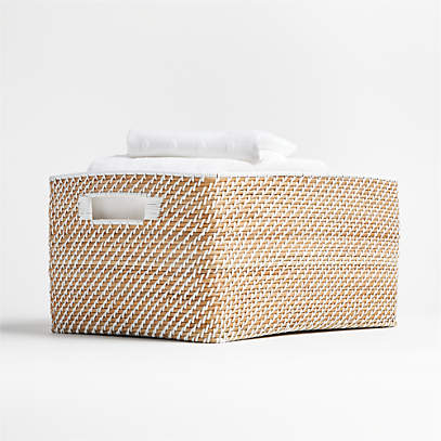 Crate and Barrel Sedona Under Bed Storage Basket - White