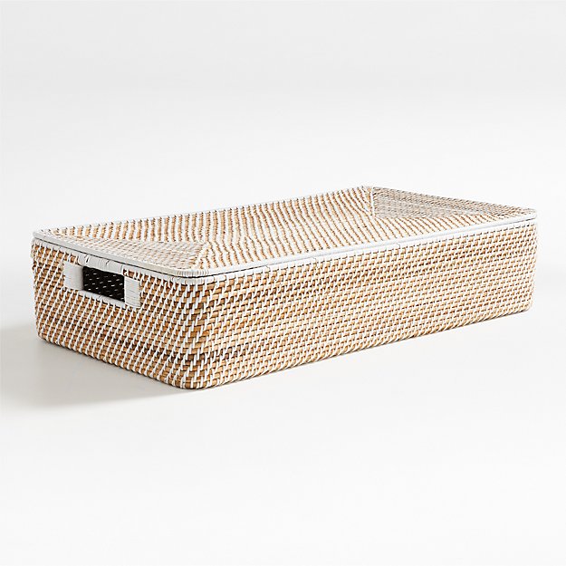Sedona White Under Bed Storage Basket + Reviews | Crate & Barrel