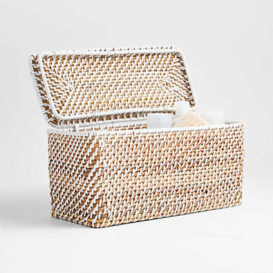 View Sedona White Lidded Rectangular Tote details