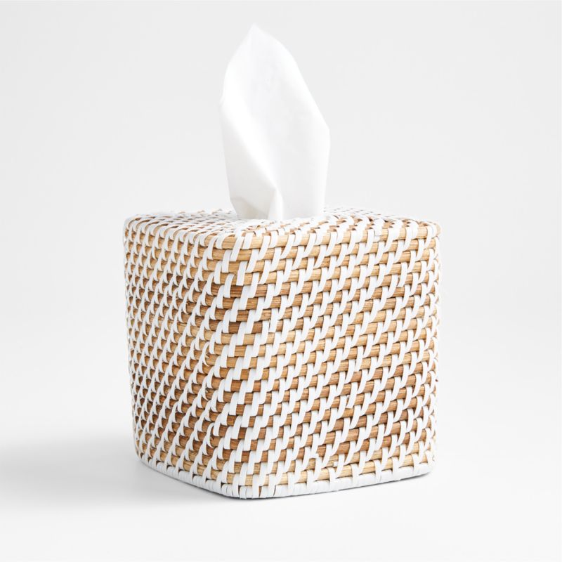 Sedona White Square Tissue Box Cover + Reviews