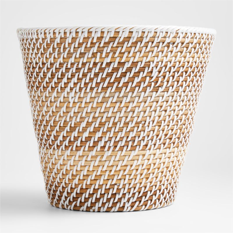 Sedona White Tapered Waste Basket/Trash Can