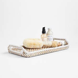 Spa Accessories: Crate and Barrel bamboo bath accessories