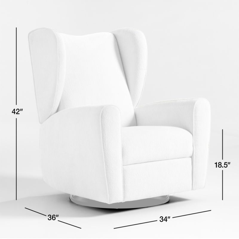 Seesaw Cream Nursery Power Recliner Chair w/ Electronic Control and USB with Metal Base