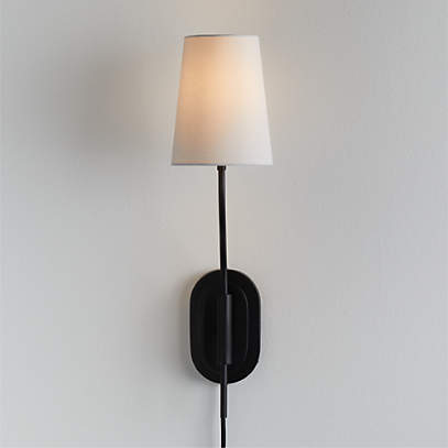 Crate and barrel plug store in wall sconce