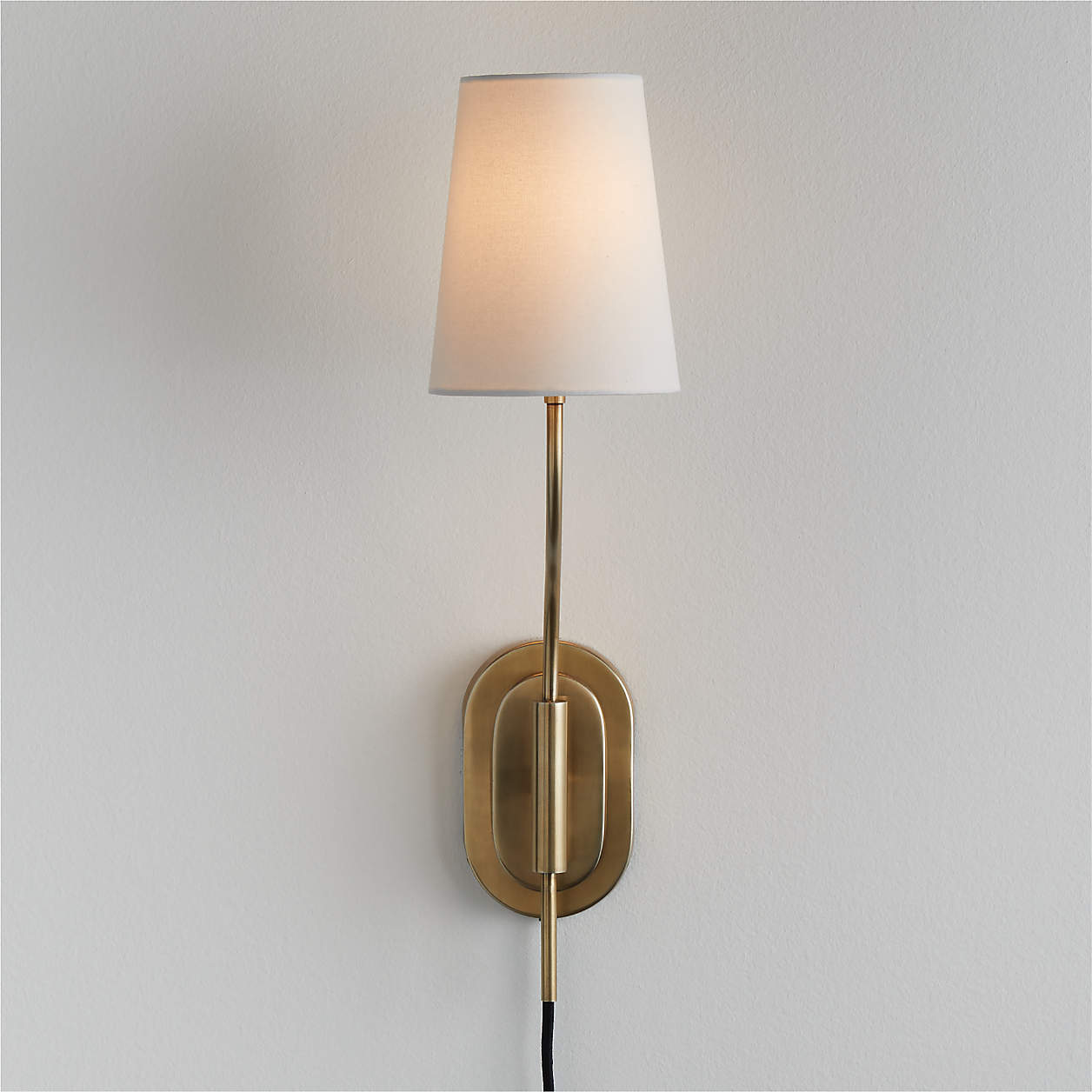 Seguin Burnished Brass Single-Light Traditional Plug In Wall Sconce ...