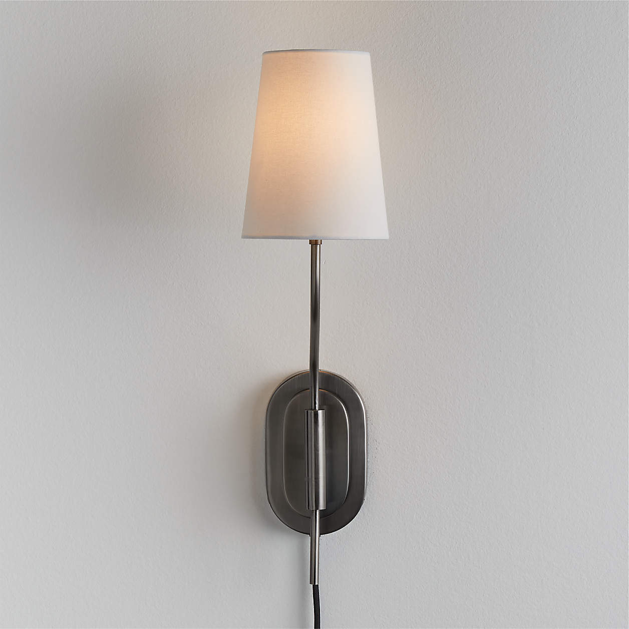 Seguin Brushed Nickel Single-Light Traditional Plug In Wall Sconce ...