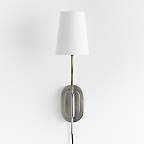 View Seguin Brushed Nickel Single-Light Plug In Wall Sconce - image 7 of 8
