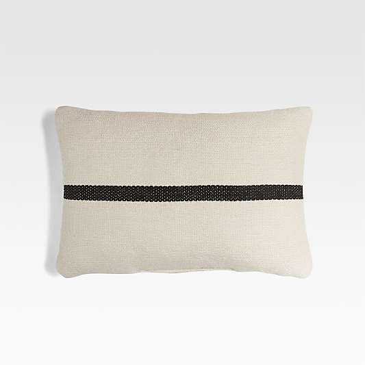 Sela 20"x13" Stripe Black and White Outdoor Pillow