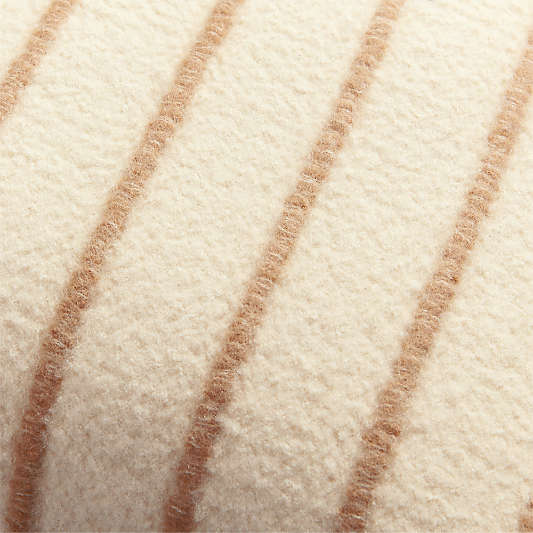 Selma Wool Blend Stripe 23"x23" Arctic Ivory Throw Pillow with Down-Alternative Insert