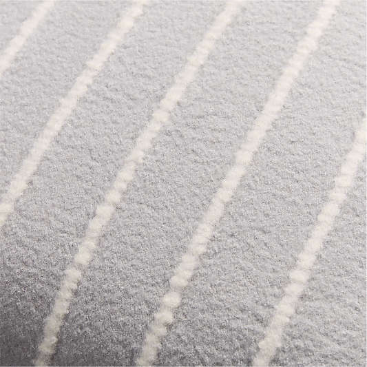 Selma Wool Blend Stripe 23"x23" Light Grey Throw Pillow Cover