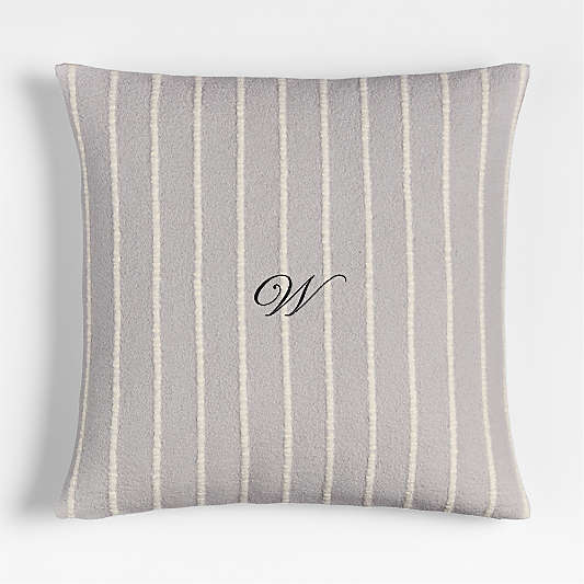 Selma Wool Blend Stripe 23"x23" Light Grey Throw Pillow Cover
