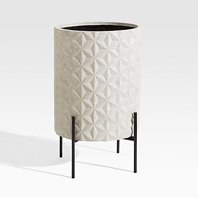 View Sema Geometric Star Volcanic Stone Outdoor Planter with Stand details