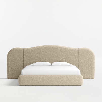 Seraph Upholstered Extended Winged King Bed