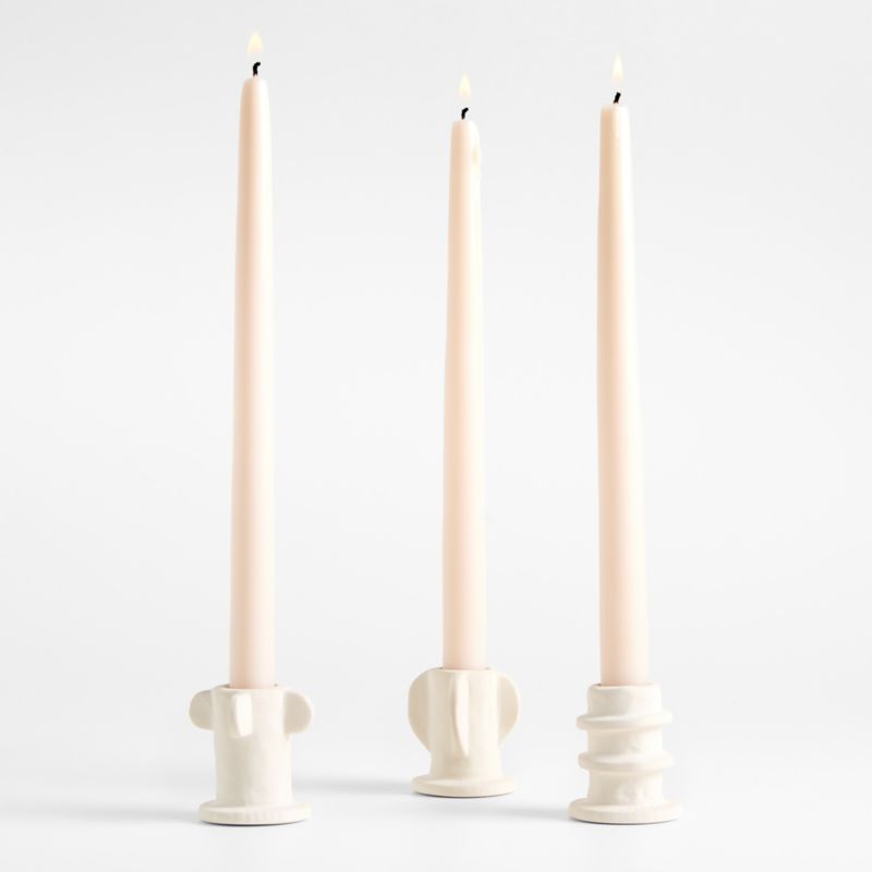 Serax Beige "02" Molly Stoneware Taper Candle Holders Set of 3 - image 0 of 3