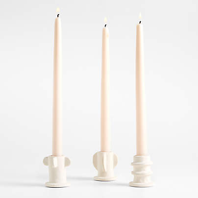 Serax Beige "02" Molly Stoneware Taper Candle Holders Set of 3