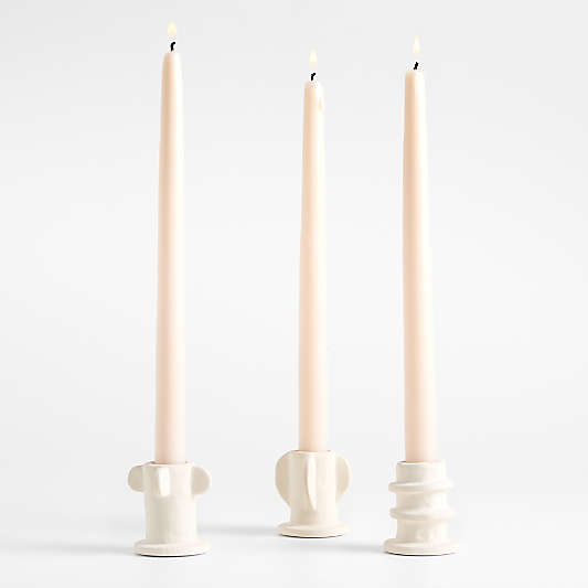 Serax Beige "02" Molly Stoneware Taper Candle Holders Set of 3