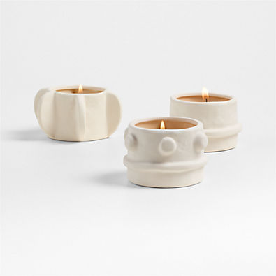 View Serax Beige "03" Molly Stoneware Tealight Holders Set of 3 details