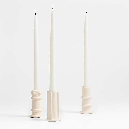 Serax Beige "03" Molly Stoneware Taper Candle Holders Set of 3