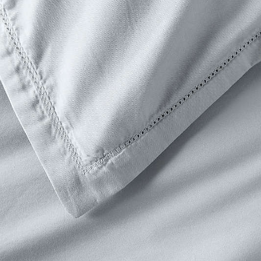 Serene Washed Organic Cotton Sateen Light Mist Blue Duvet Cover