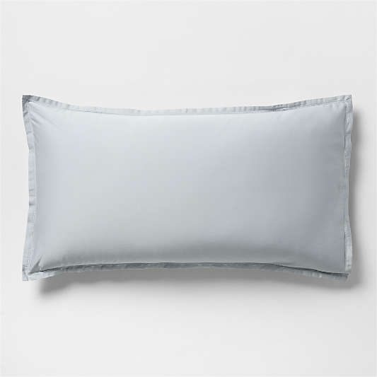 Serene Washed Organic Cotton Sateen Light Mist Blue King Bed Pillow Sham