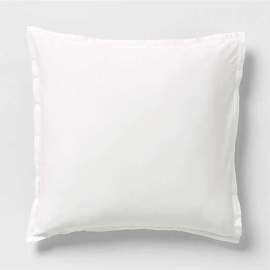 Serene Washed Organic Cotton Sateen White Euro Bed Pillow Sham
