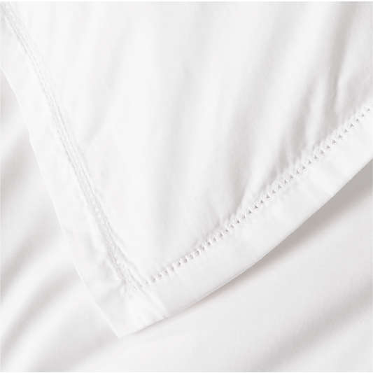 Serene Washed Organic Cotton Sateen White Full/Queen Duvet Cover