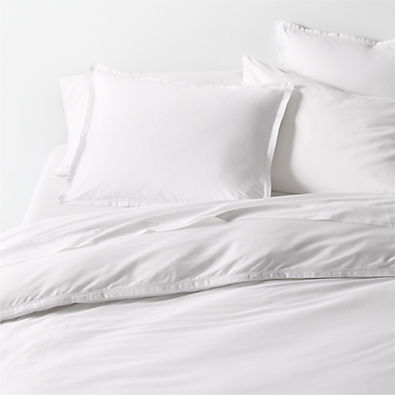 View Serene Washed Organic Cotton Sateen White King Duvet Cover details