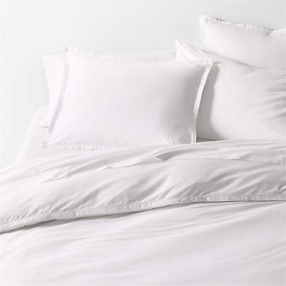 Serene Washed Organic Cotton Sateen White King Duvet Cover