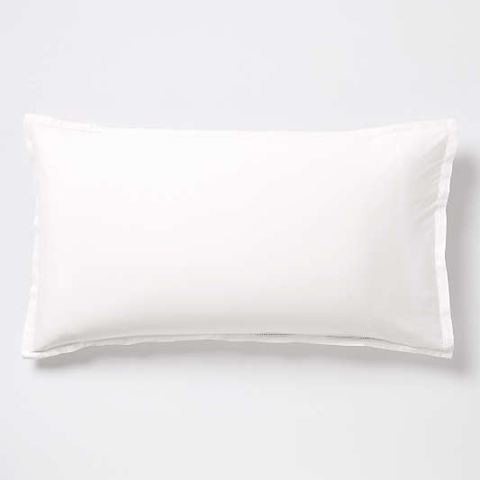 Serene Washed Organic Cotton Sateen White King Bed Pillow Sham