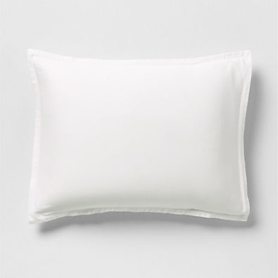 View Serene Washed Organic Cotton Sateen White Standard Bed Pillow Sham details