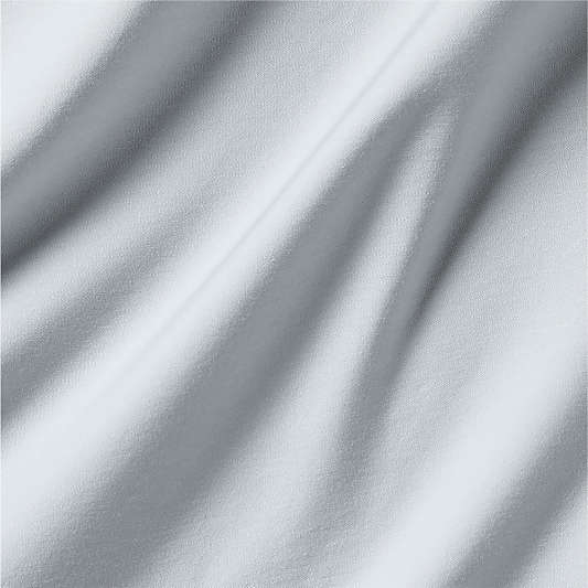 Serene Washed Organic Cotton Sateen Light Mist Blue King Sheet Set