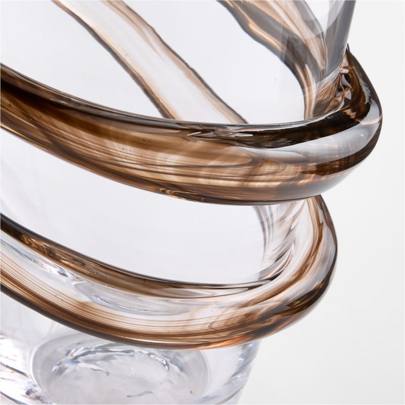 Serpentine Tall Brown Swirl Glass Vase 16" by Laura Harrier and Tiffany Howell - image 2 of 5